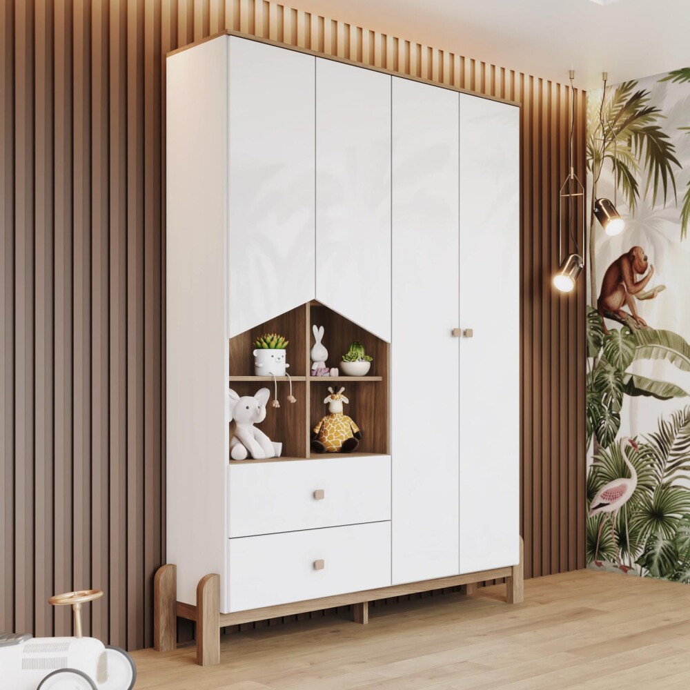 PLACARD KIDS 4 PUERTAS MDF-Y-MDP BLANCO RENÉ