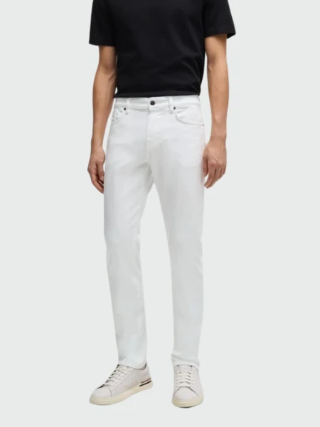 Hugo Boss - Jeans slim fit de algodón elastizado, DELAWARE Blanco