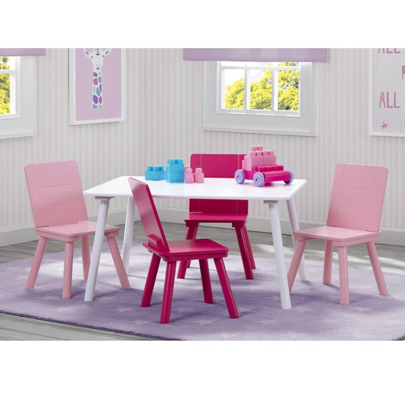 Juego mesa y 4 sillas infantil rosa Juego mesa y 4 sillas infantil rosa