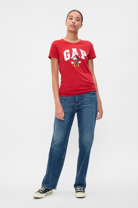 Remera Logo Gap Minnie Mujer Sp Dis Fam Red