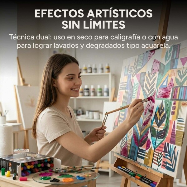 Set de Marcadores 48 pcs Acrílico Doble Punta Rotuladores Color Negro