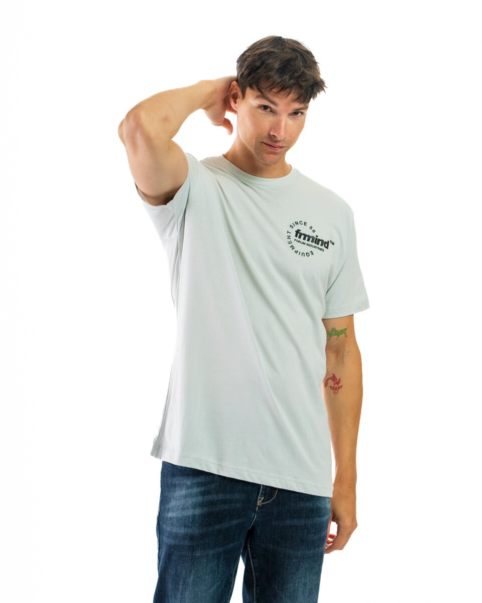 Remera Estampada Cuello Base - Gris Claro/ Letras 023 