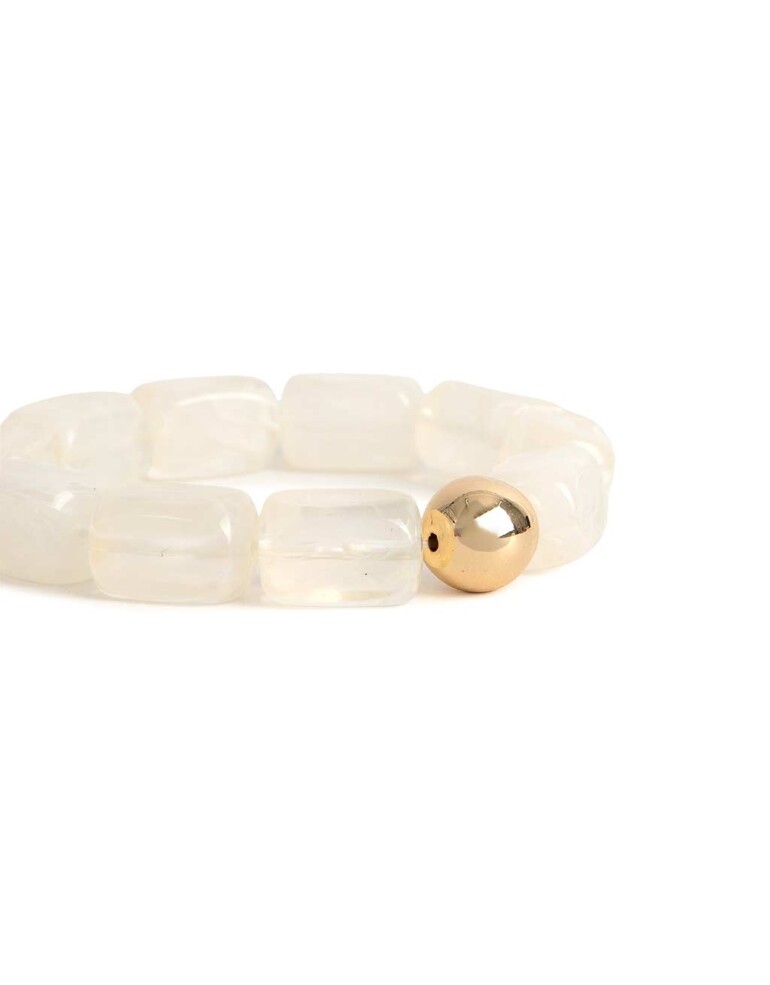 Pulseras Elásticas Acrilico Pulsera Elástica Resina - Dorado