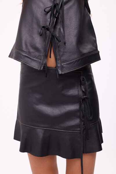 FALDA JAPONA COURO Negro