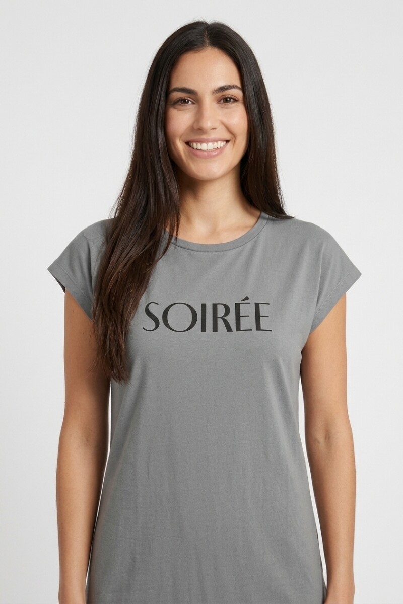 Vestido remeron estampado GRIS OSCURO