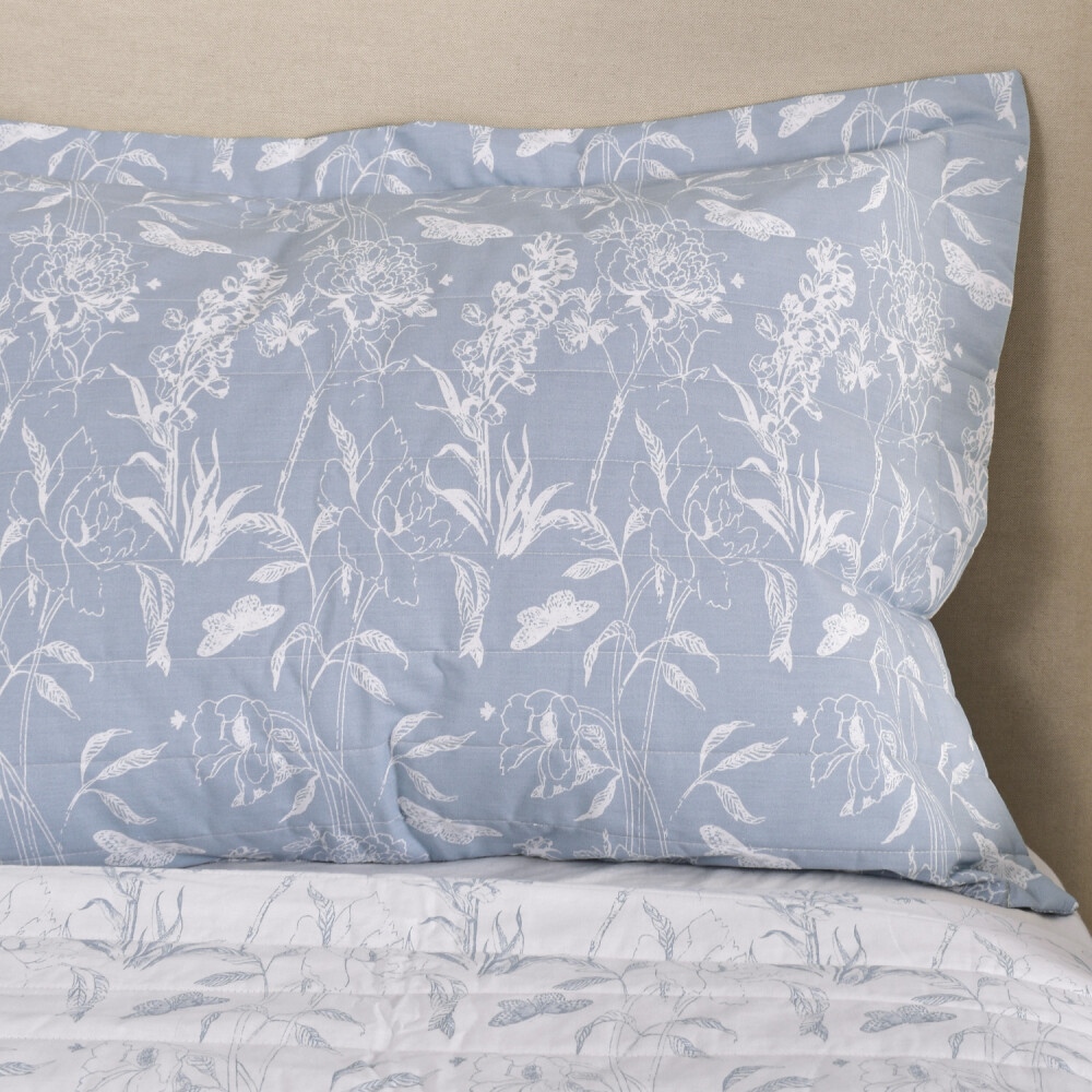 Cubrecama Amelia Toile Celeste Twin