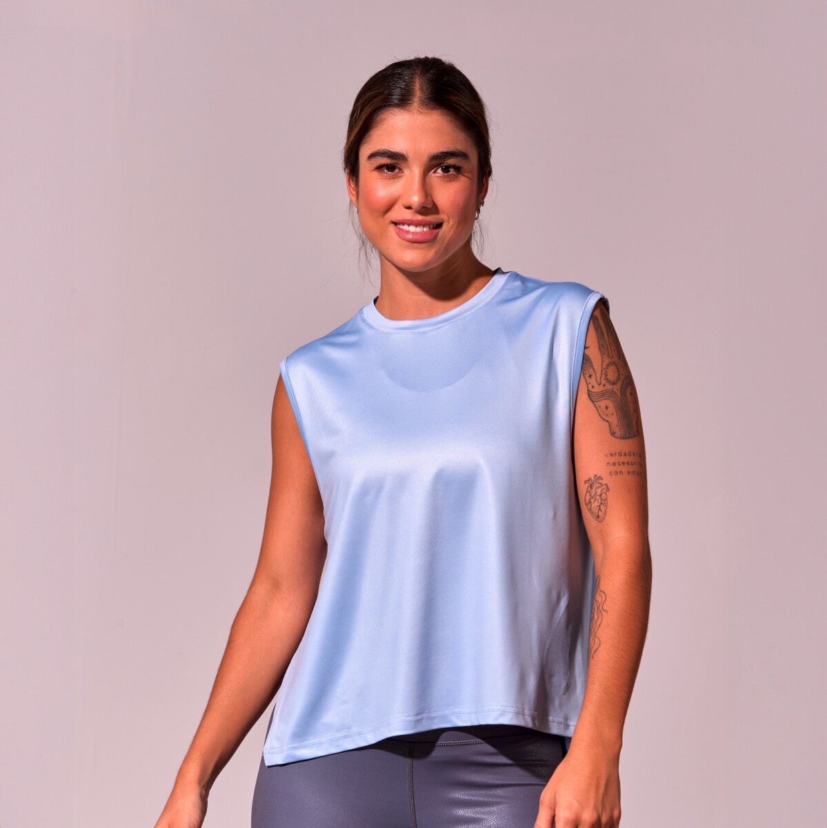 Remera Tank Joana de Mujer - Celeste 