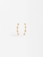 Pendientes Con Circonitas Y Perlas - Plata De Ley 925 dorado