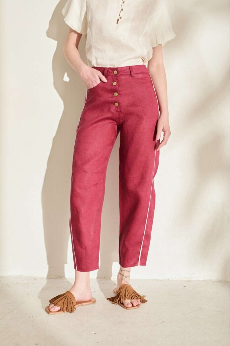 Pantalon Barrel Lines - Bordo 