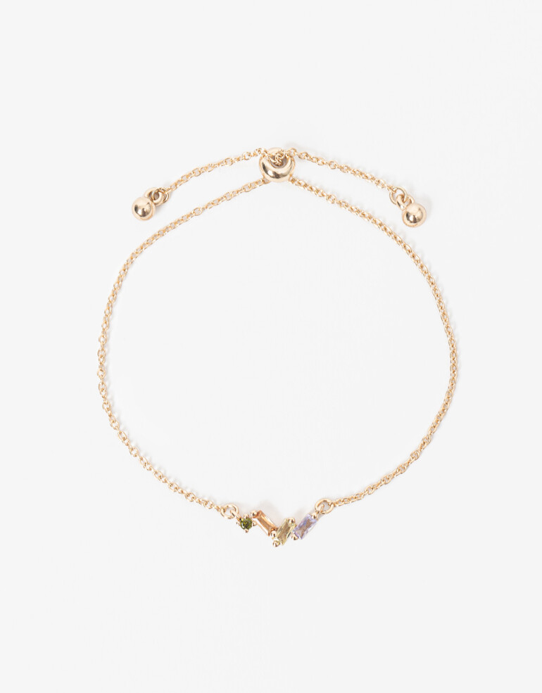 Pulseras Flexibles Strass Pulsera Flexible Con Cubic Zirconia - Dorado