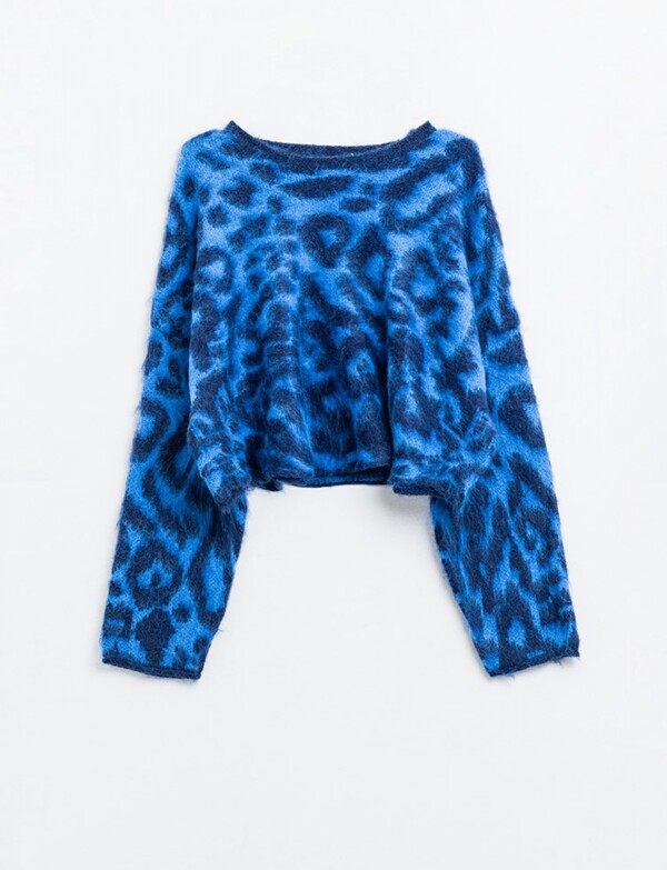 Buzo Lana Print AZUL