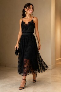 POLLERA ESPLENDOR Negro