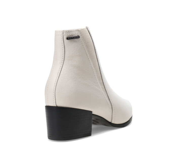 Botas de Mujer Bottero Caña Baja de Cuero Marfil