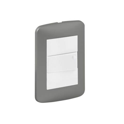 Plaqueta para 3 módulos plata mate - Reggio M46514