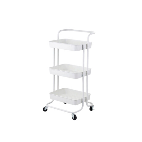 Carrito Organizador 3 Niveles Multiuso con Ruedas Blanco