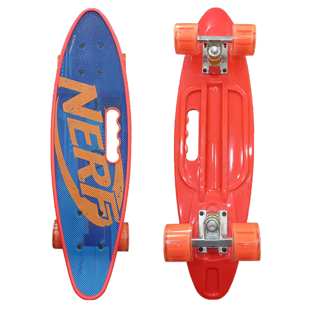 Skate Longboard Nerf 58cm Patineta Infantil Aluminio - Naranja 