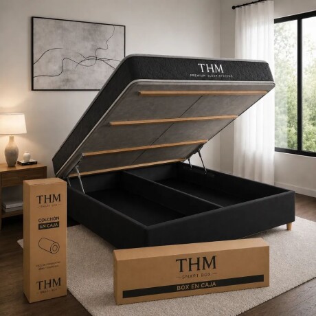 Sommier 2 Plazas THM Hybrid Silver Box Baul Sommier 2 Plazas THM Hybrid Silver Box Baul