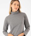Polera algodón elastano Gris melange