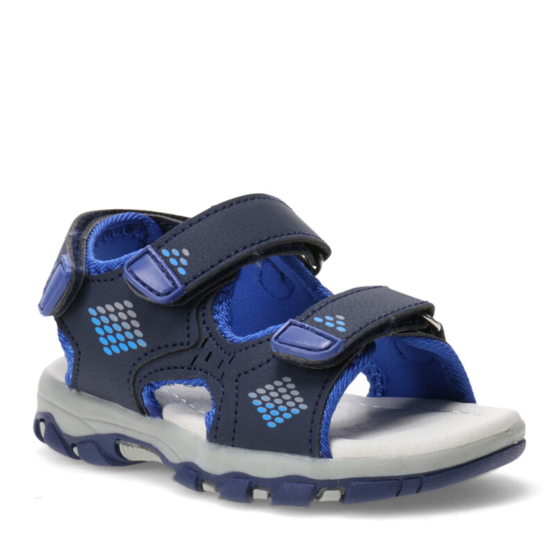 Sandalia de Niños Croco Kids ALEX con combinacion de matriales y velcro Azul Marino