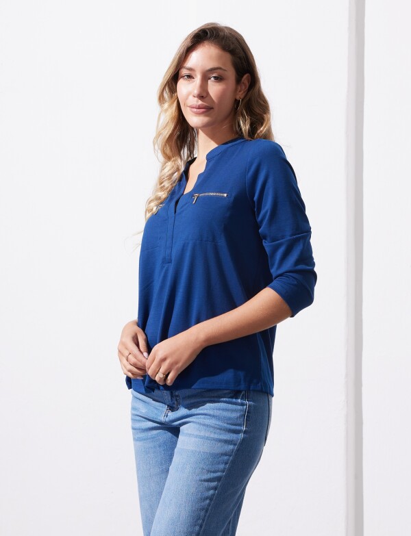Blusa Zips AZUL