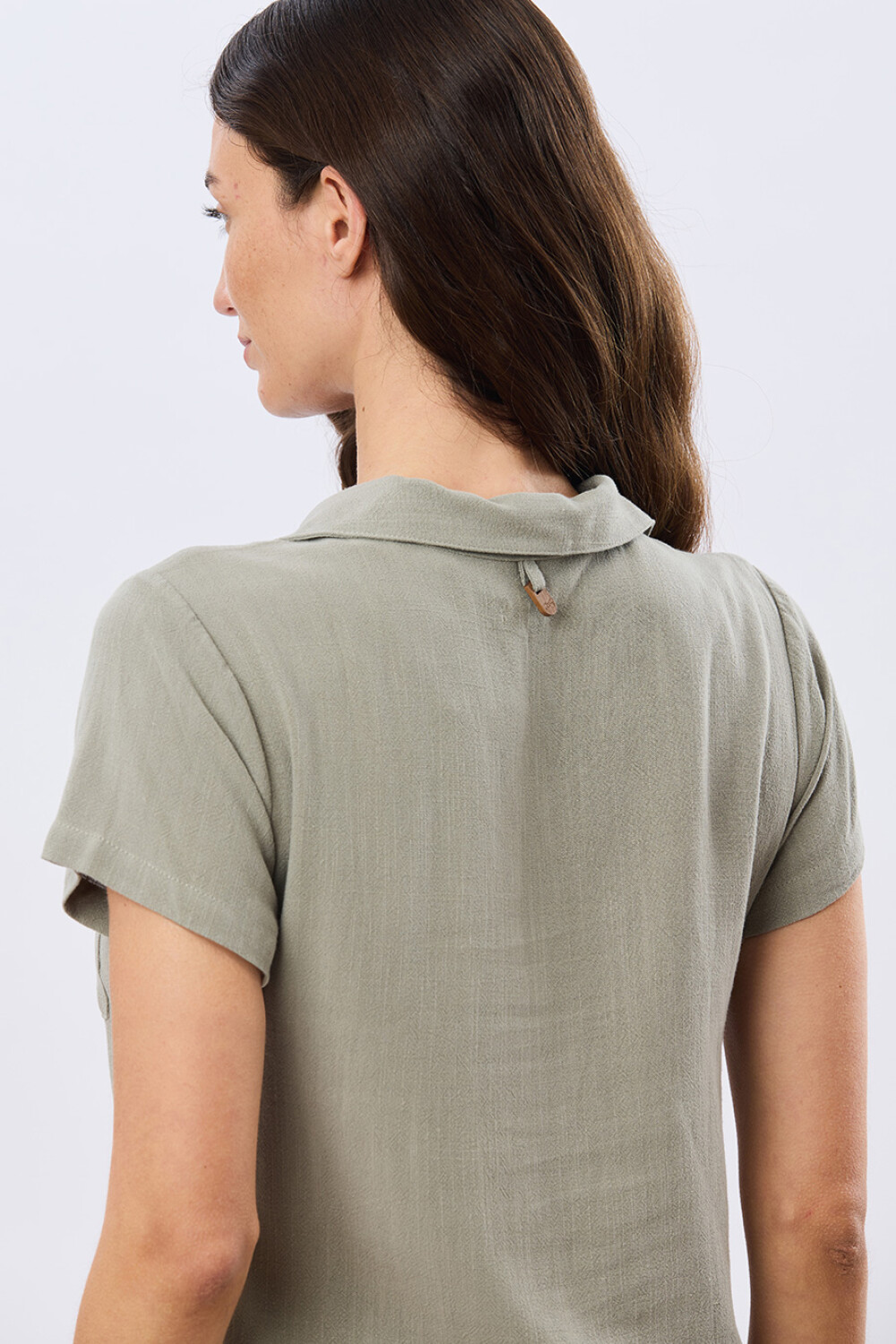CAMISA DE LINO LISA Verde