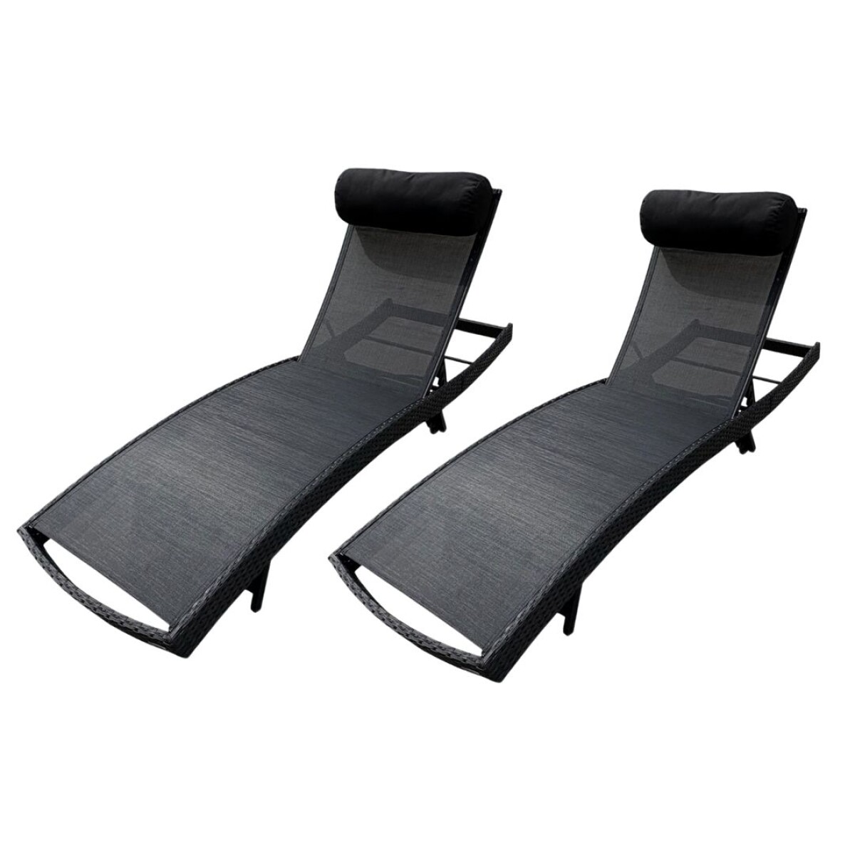 Promo 2 Reposeras Milano - Negro 