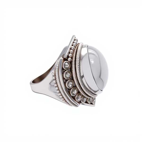 Anillo Oval-Plata 925-Piedra Luna-AN3089 conpiedra