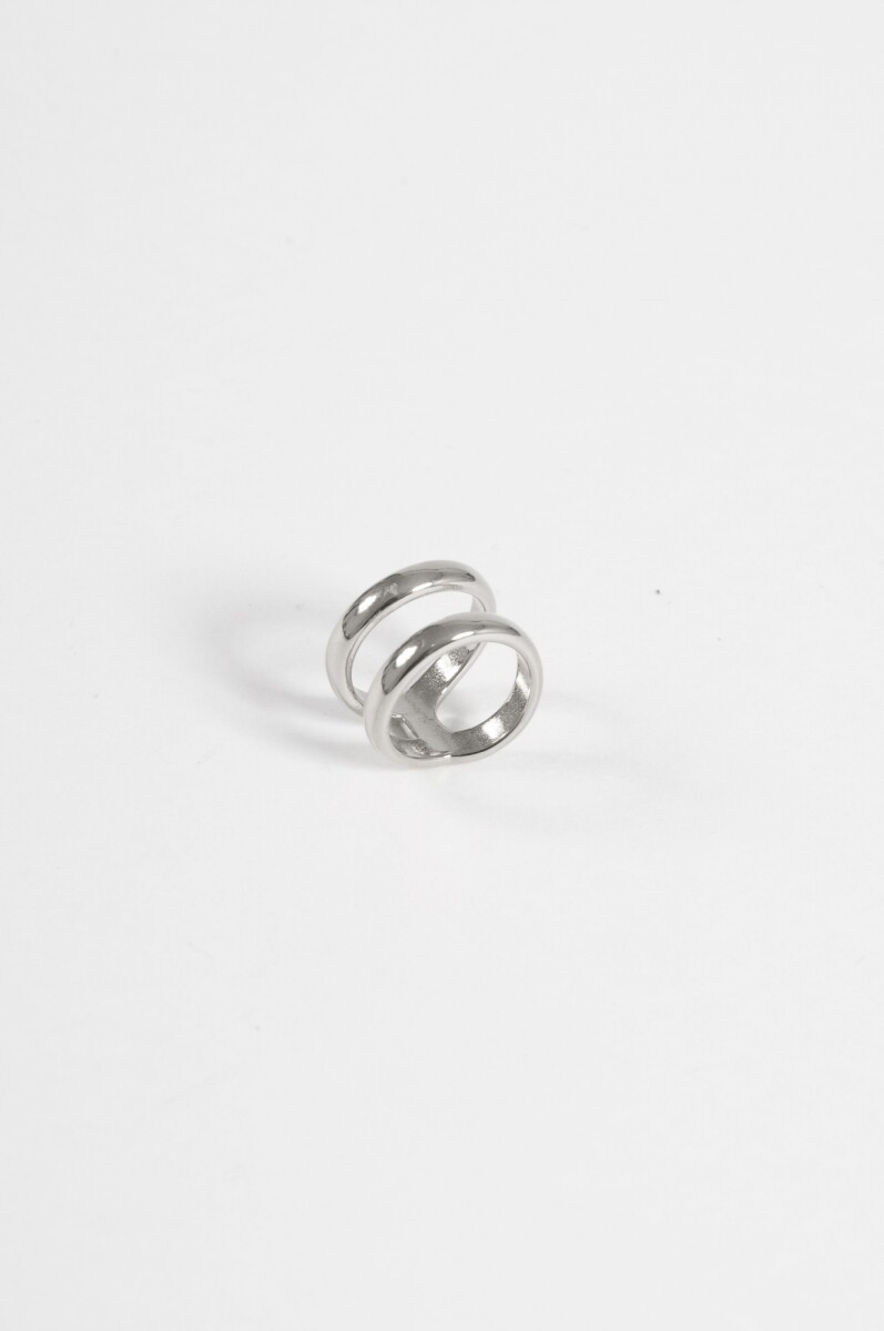 Anillo acero doble - plateado 