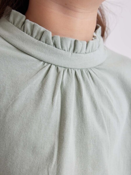 Remera manga larga frunces Verde