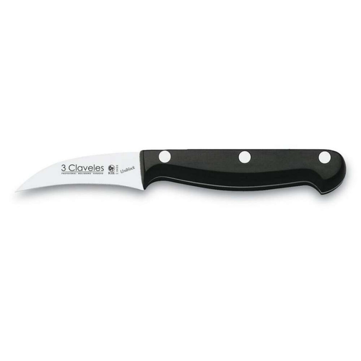 Cuchillo Mondador 6Cm Mango Negro Uniblock - 3 Claveles 