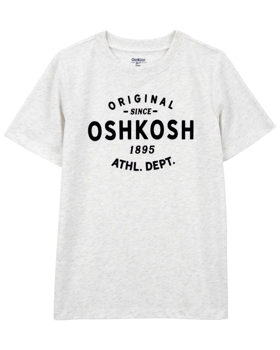 Remera de algodón, manga corta con logo. Talles 6-14 