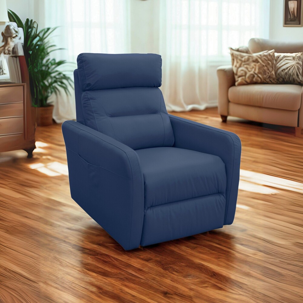 Butaca Reclinable - Eléctrica 100% de cuero - Virgina Azul