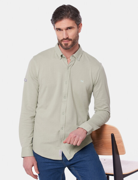 CAMISA LISA EN PIQUE Menta