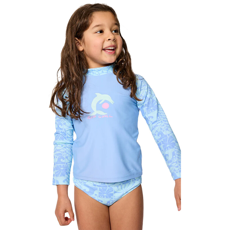 Lycra de niña Rip Curl Aots Oceanic - Celeste Lycra de niña Rip Curl Aots Oceanic - Celeste