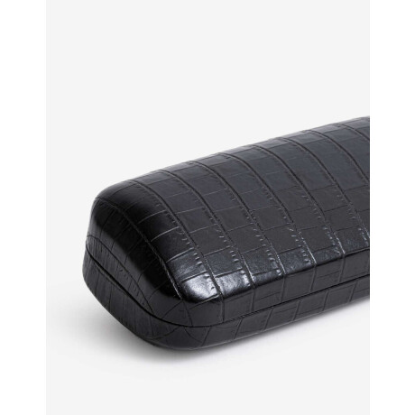 Estuche Rígido De Pu Crocco Negro