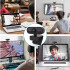 Cámara Web Cam Full HD 1080p USB 360 Micrófono Tripode 110Cm Color Plateado