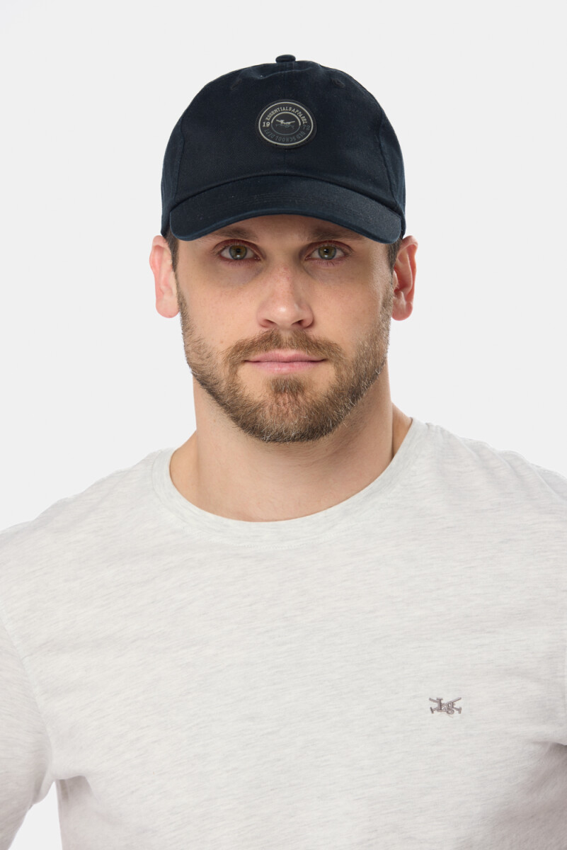 GORRO VISER DE LONA CON PARCHE DE GOMA - Negro 