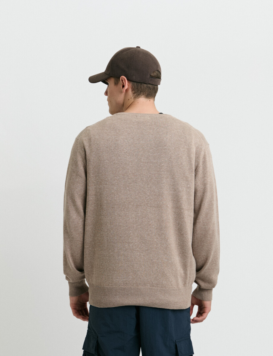 470985 SWEATER HARRINGTON LABEL Tostado