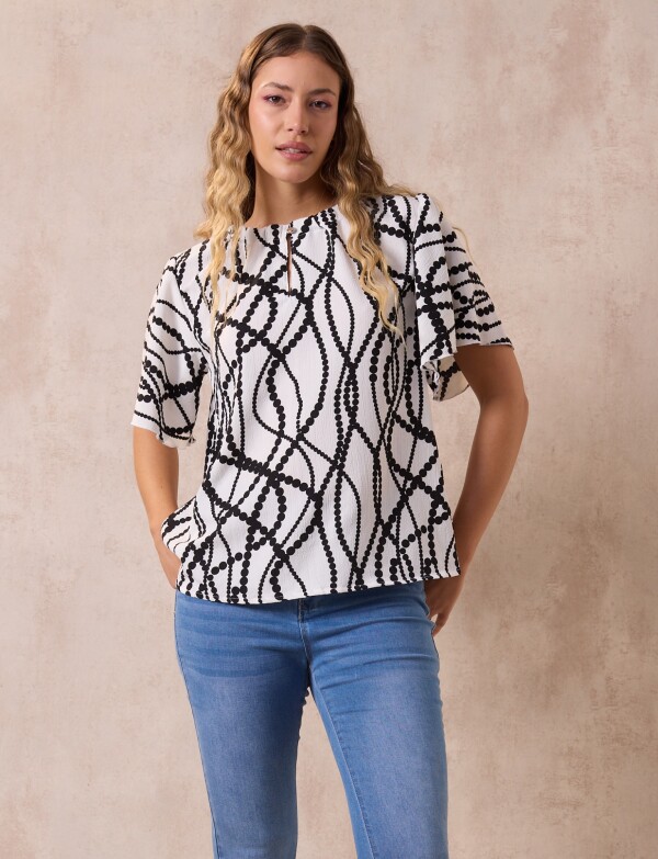 Blusa Prin NEGRO/BLANCO