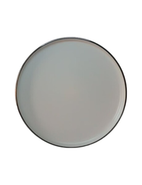 PLATO DE MESA CERAMICA D27CM BLANCO B/MARRON PLATO DE MESA CERAMICA D27CM BLANCO B/MARRON