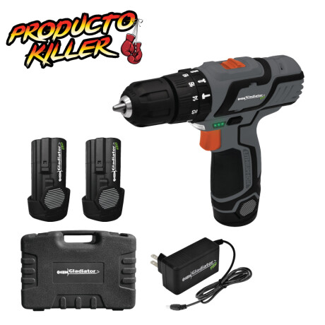 Kit Taladro Percutor Gladiator Pro con 2 Baterías 12V 2AH 001