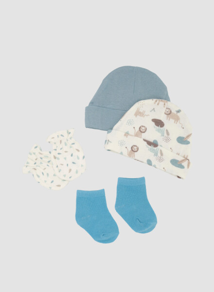 Pack gorro+medias+guantes leopardo Nature green