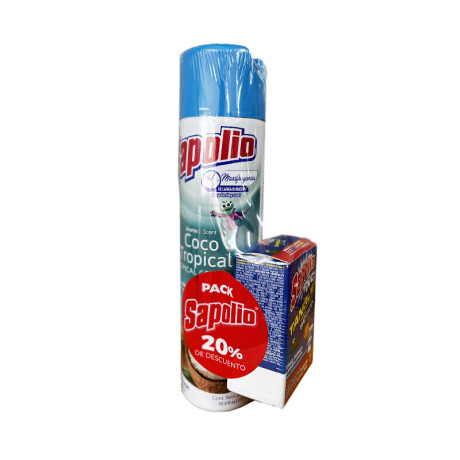 Desodorante de Ambiente Promo + WC Tanque 45Grs SAPOLIO 360ml Coco