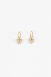 Aros acero con dije cora strass dorado