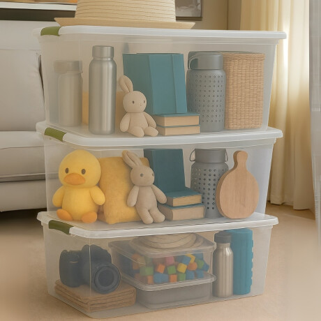 Set x3 Caja organizadora 61 lts Wenbox TRANSPARENTE