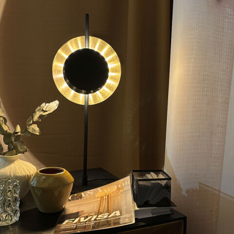Lámpara de mesa LED RGBTW 11W metal negro y cobre EG6010