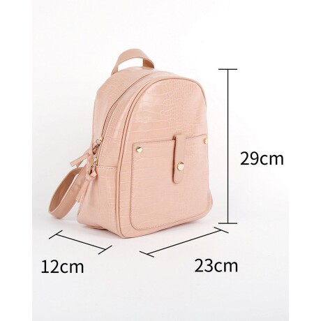 Mochila croco en cuerina Canva Rosa