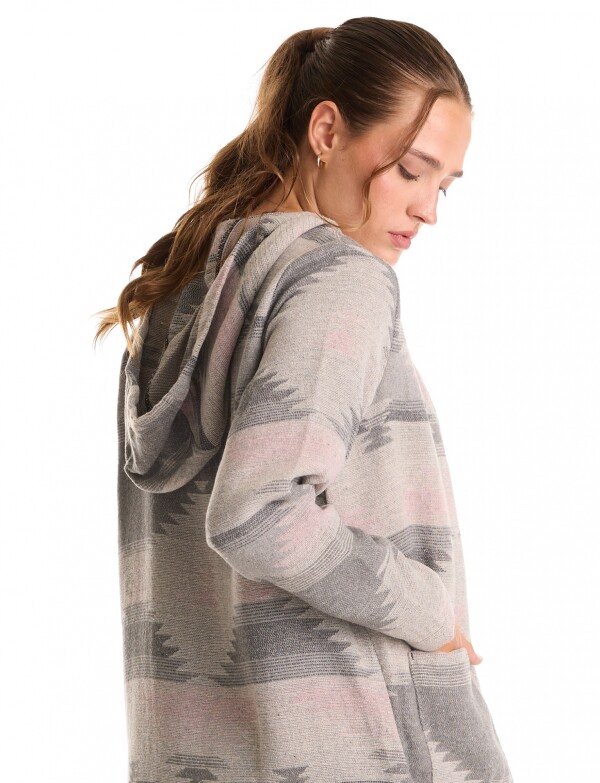 Cardigan Con Capucha GRIS/MULTI