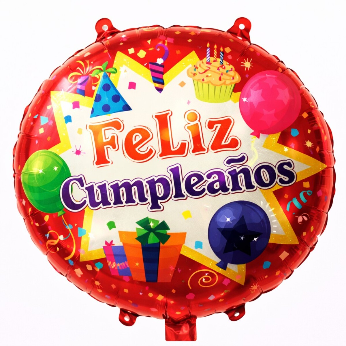 Globo Feliz cumpleaños metalizado redondo 