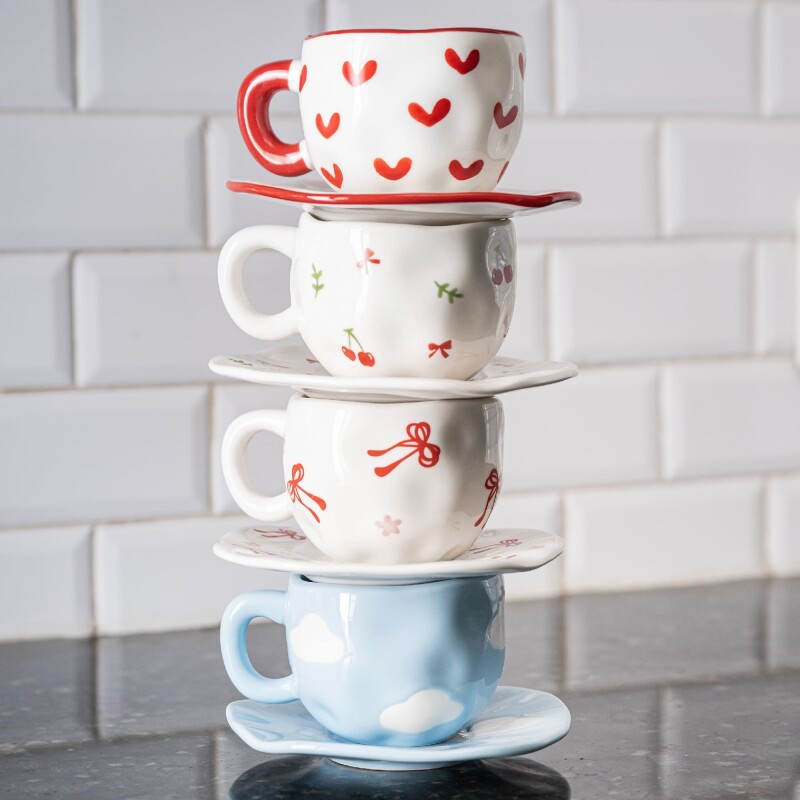 Taza de cerámica cerezas 350ml Taza de cerámica cerezas 350ml